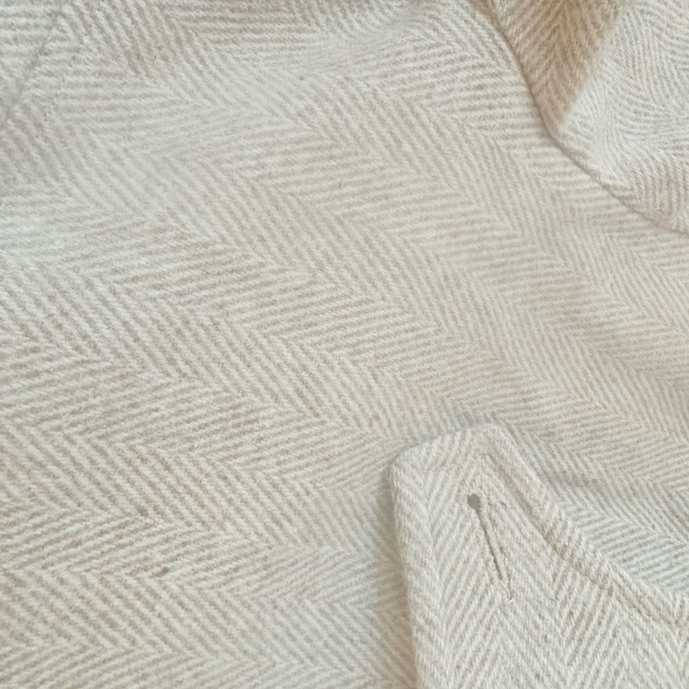 Vintage 60s 70s Givenchy wool herringbone peacoat with embroidered insignia 6 - Picture 11 of 12